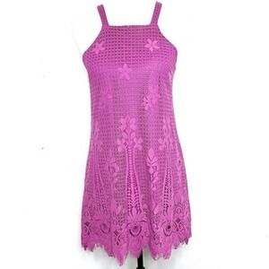 FRANCESCA Magenta‎ Lace Sleeveless Mini Dress Size XS